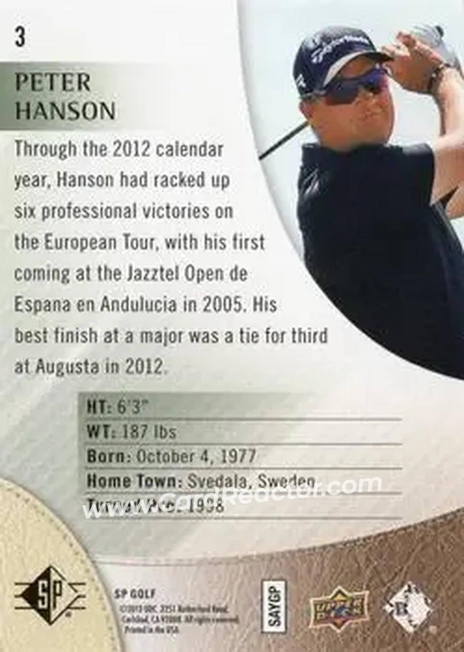 2014 SP #3 - Peter Hanson - Back