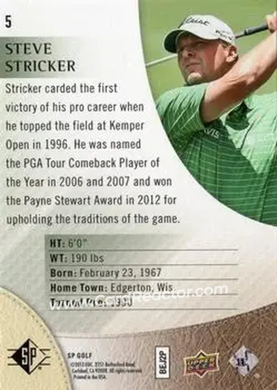2014 SP #5 - Steve Stricker - Back