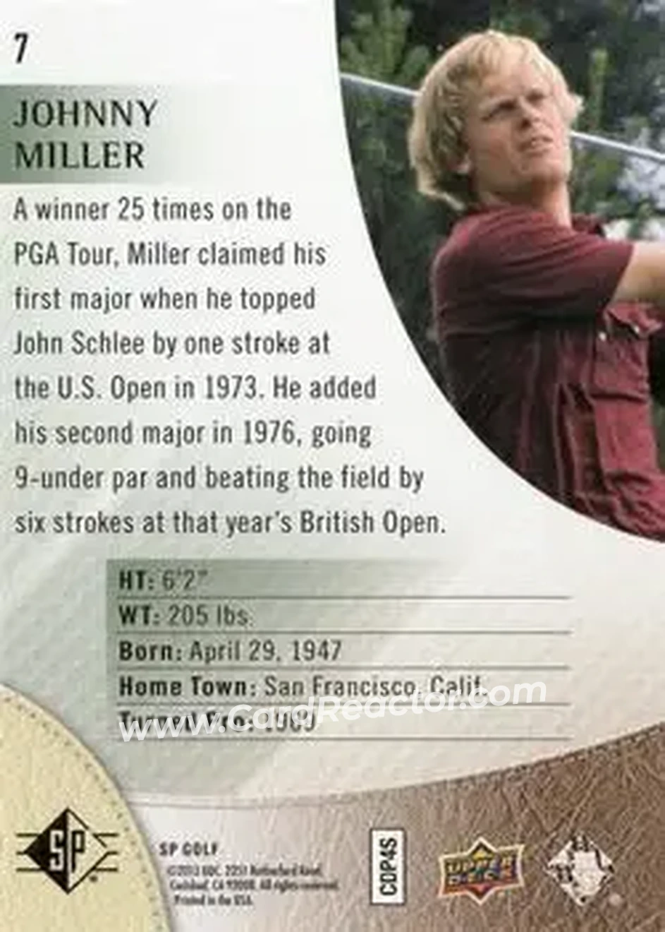 2014 SP #7 - Johnny Miller - Back