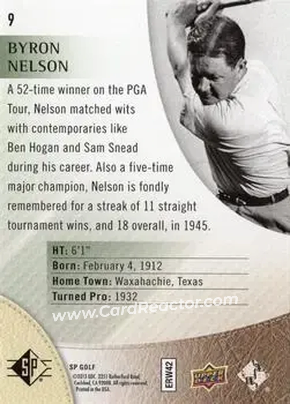 2014 SP #9 - Byron Nelson - Back