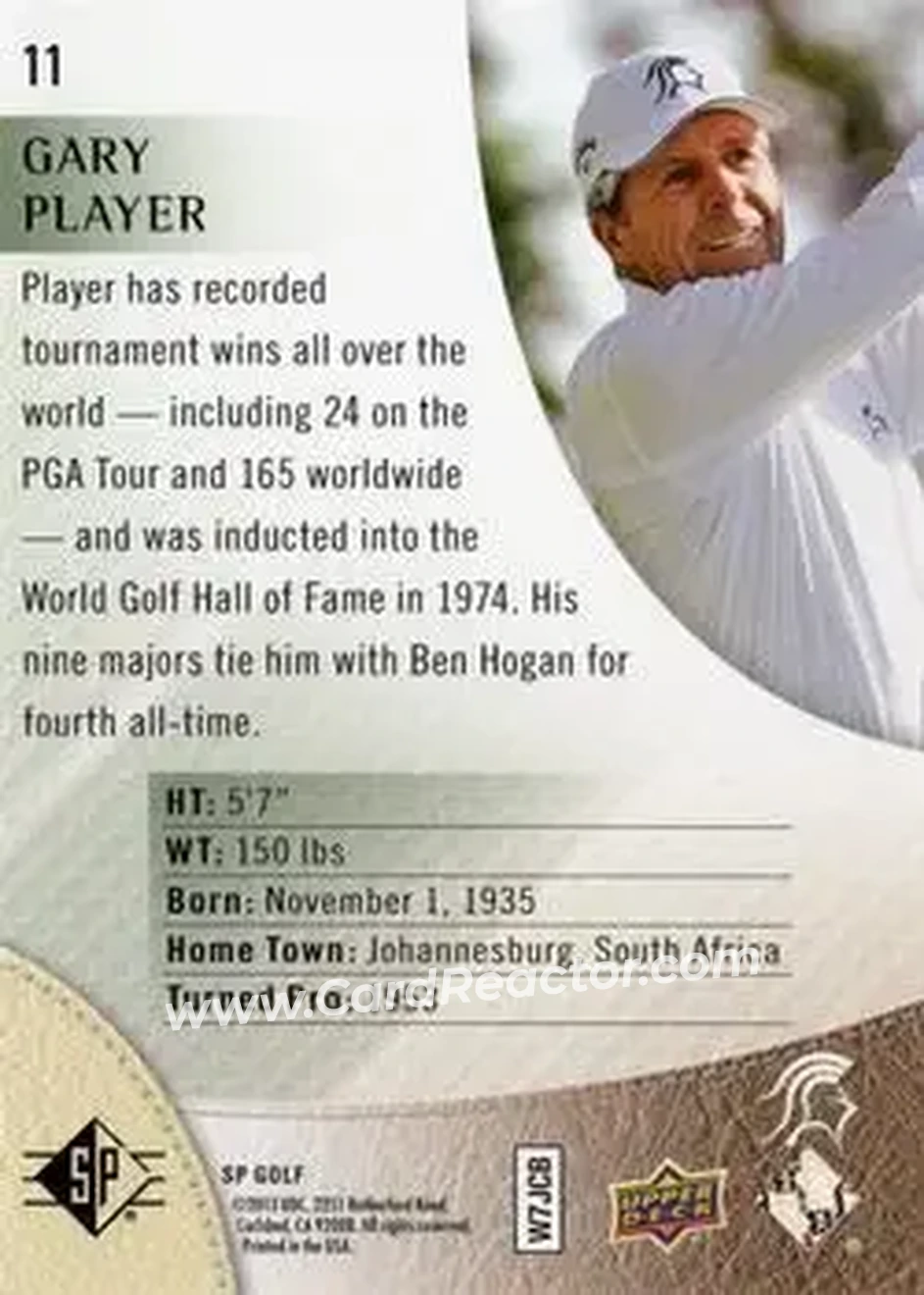 2014 SP #11 - Gary Player - Back