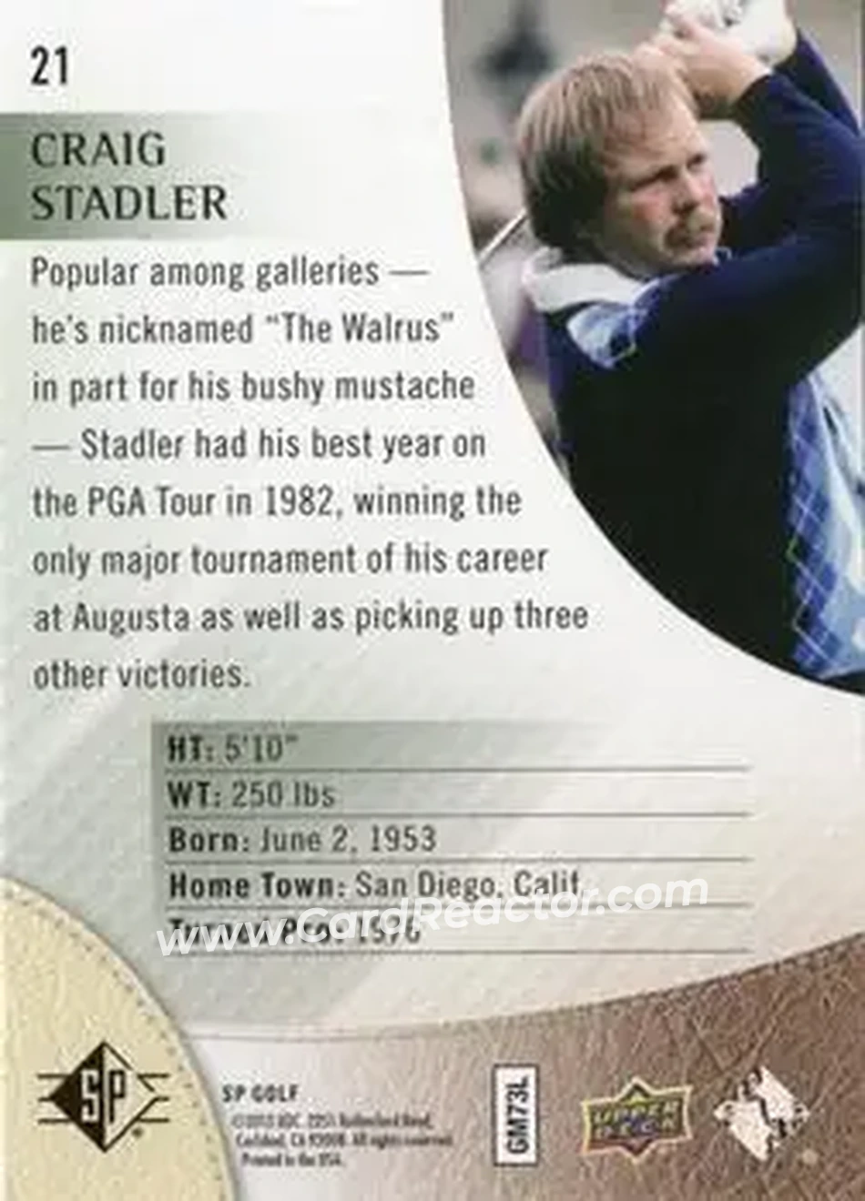 2014 SP #21 - Craig Stadler - Back