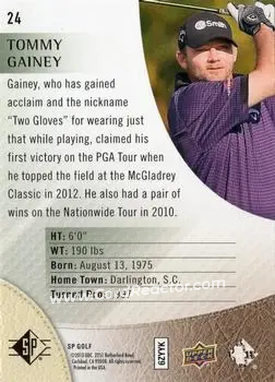 2014 SP #24 - Tommy Gainey - Back