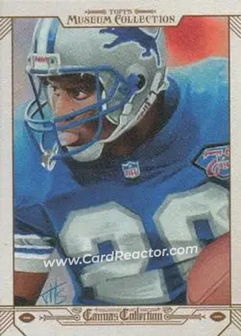 2014 Topps Museum Collection - Canvas Collection #CC-BSA - Barry Sanders - Detroit Lions - Front 2014 Topps Museum Collection - Canvas Collection #CC-BSA - Barry Sanders - Detroit Lions - Front
