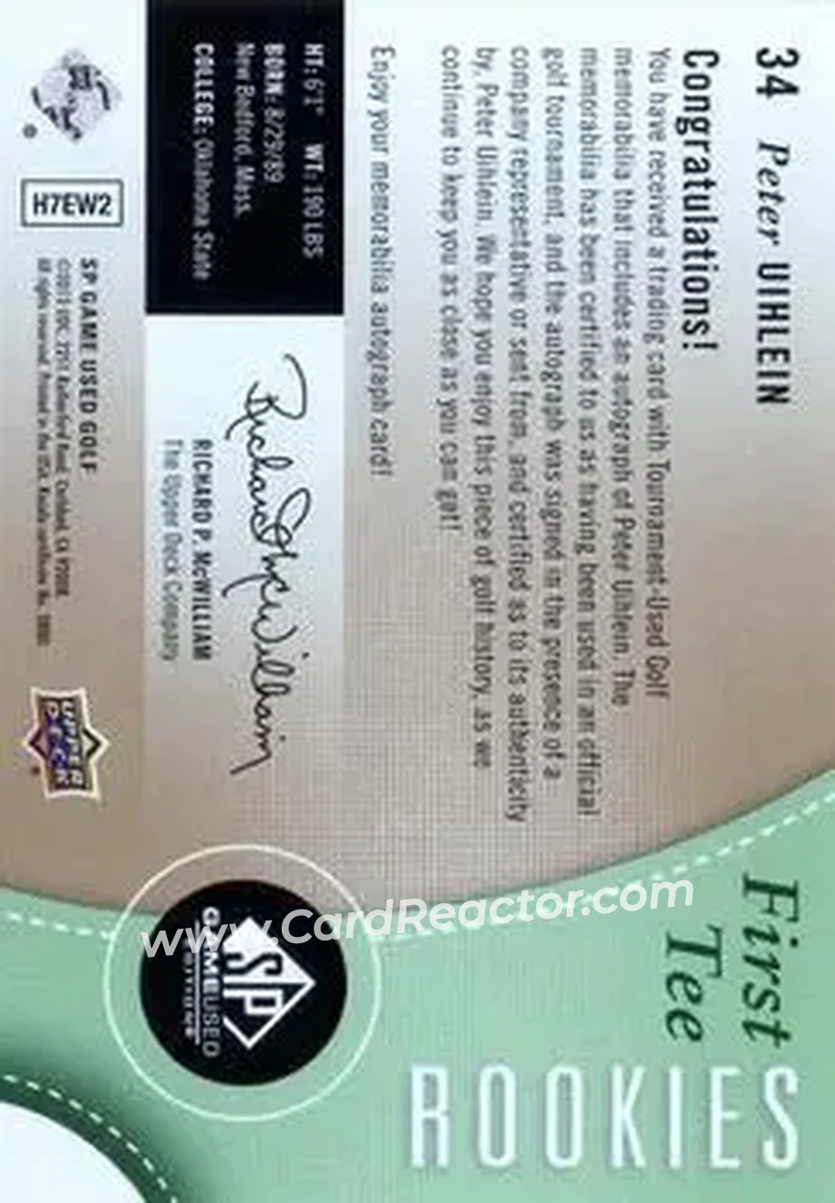 2014 SP Game Used #37 - Edoardo Molinari - Back