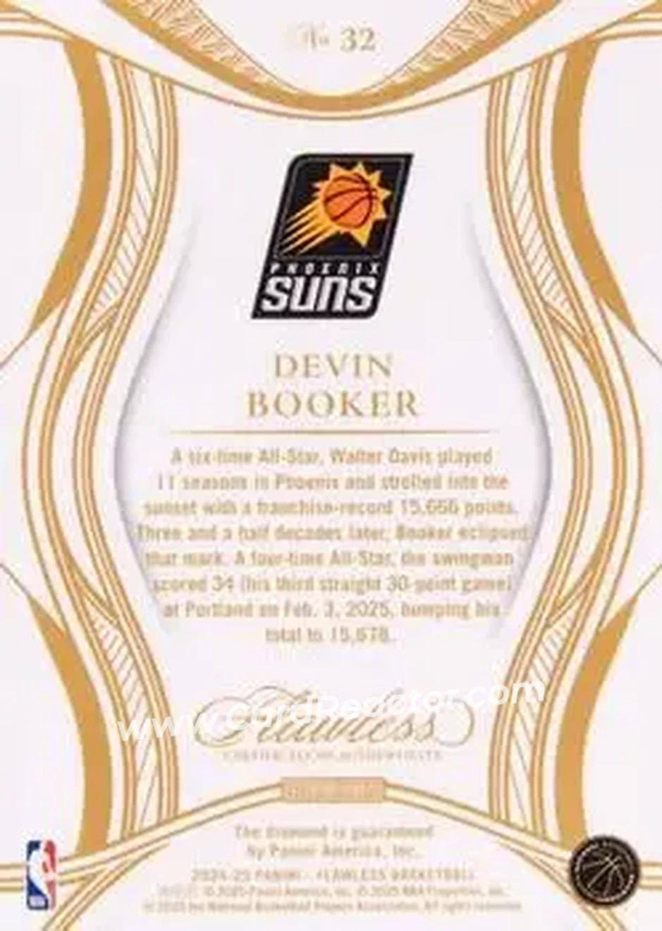 2024-25 Panini Flawless #32 - Devin Booker - Phoenix Suns - Back 2024-25 Panini Flawless #32 - Devin Booker - Phoenix Suns - Back