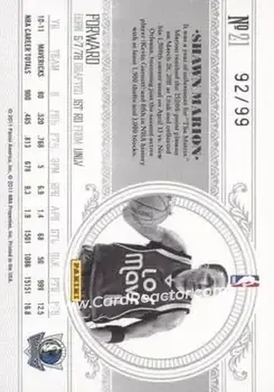 Back of Shawn Marion
