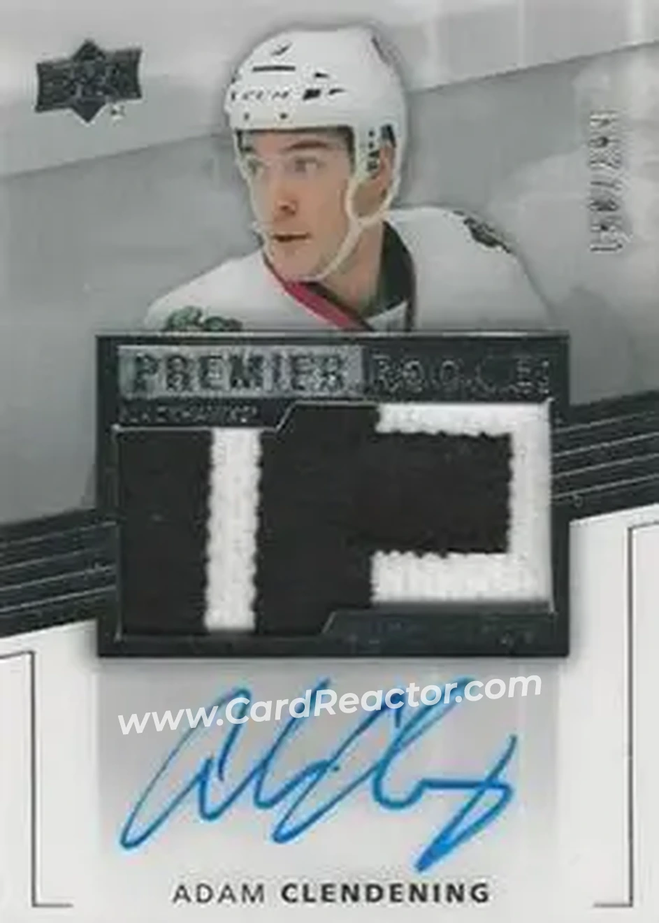 2014-15 Upper Deck Premier #85 - Adam Clendening - Chicago Blackhawks - Front