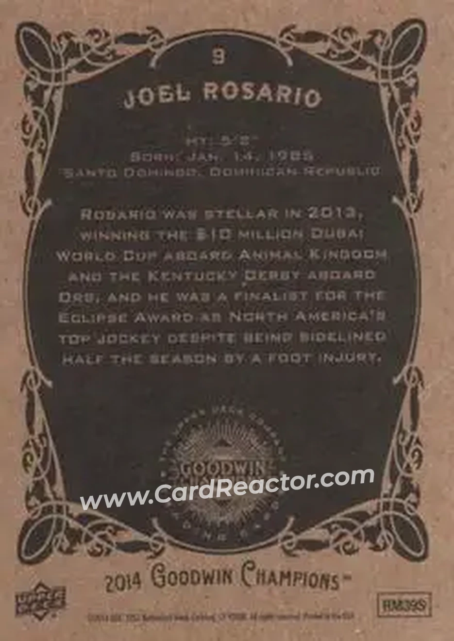 2014 Upper Deck Goodwin Champions #9 - Joel Rosario - Back