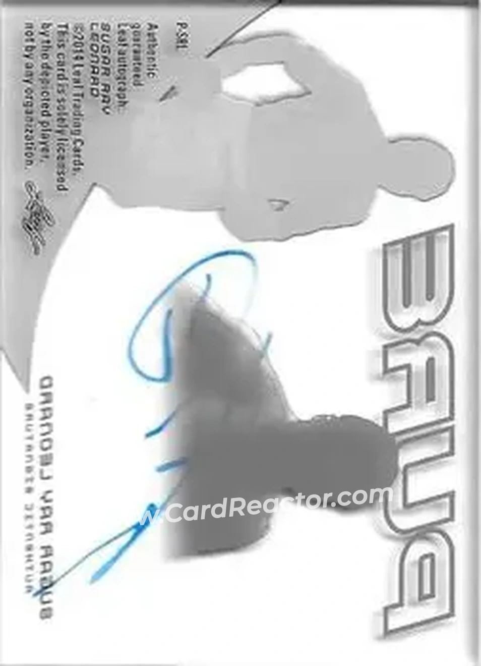 2014 Leaf Q - Pure #P-SRL - Sugar Ray Leonard - Back