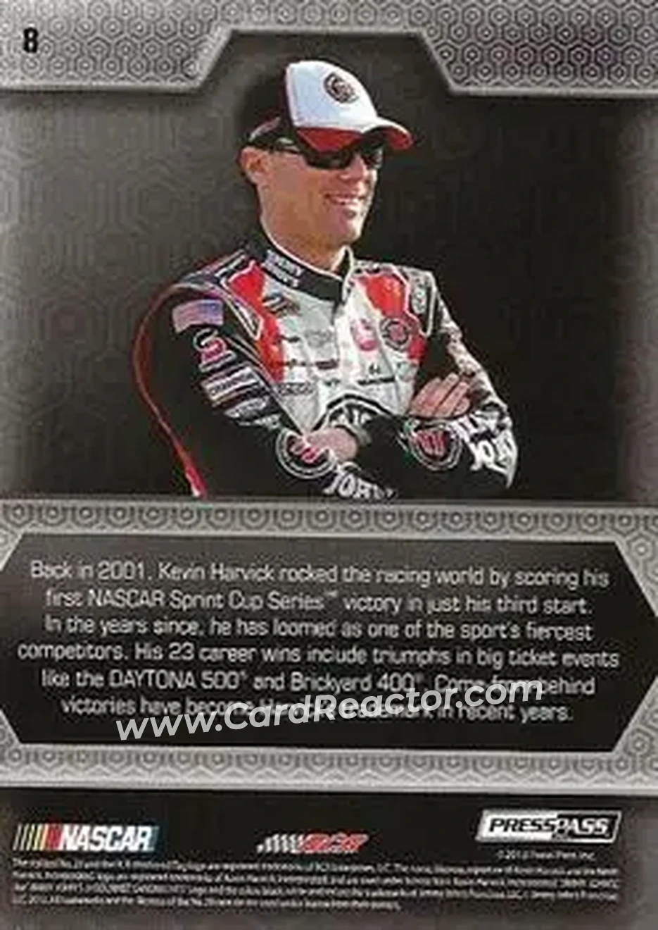 2014 Press Pass Five Star #8 - Kevin Harvick - Richard Childress Racing - Back