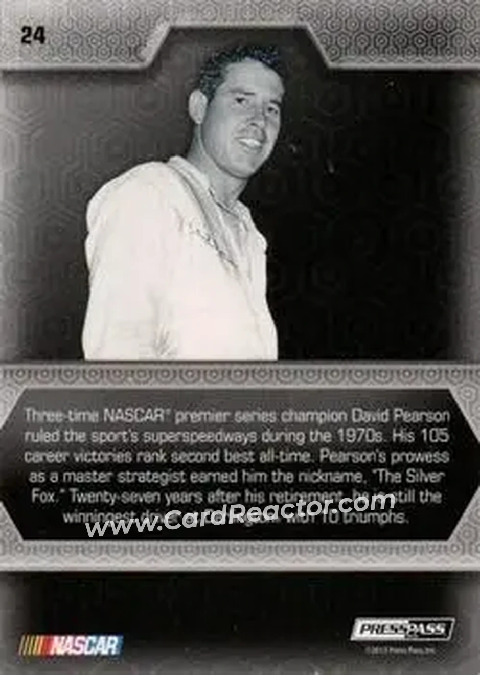 2014 Press Pass Five Star #24 - David Pearson - Holman-Moody - Back