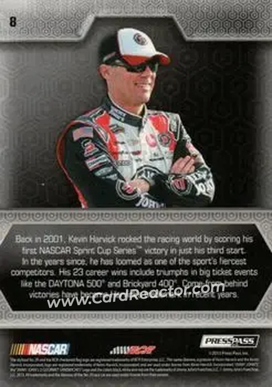 2014 Press Pass Five Star - Holofoil #8 - Kevin Harvick - Richard Childress Racing - Back