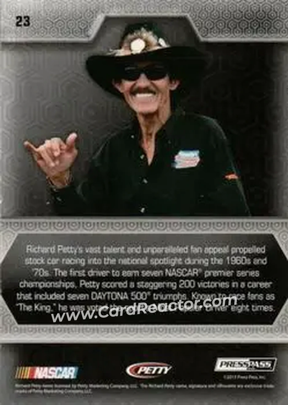 2014 Press Pass Five Star - Holofoil #23 - Richard Petty - Petty Enterprises - Back