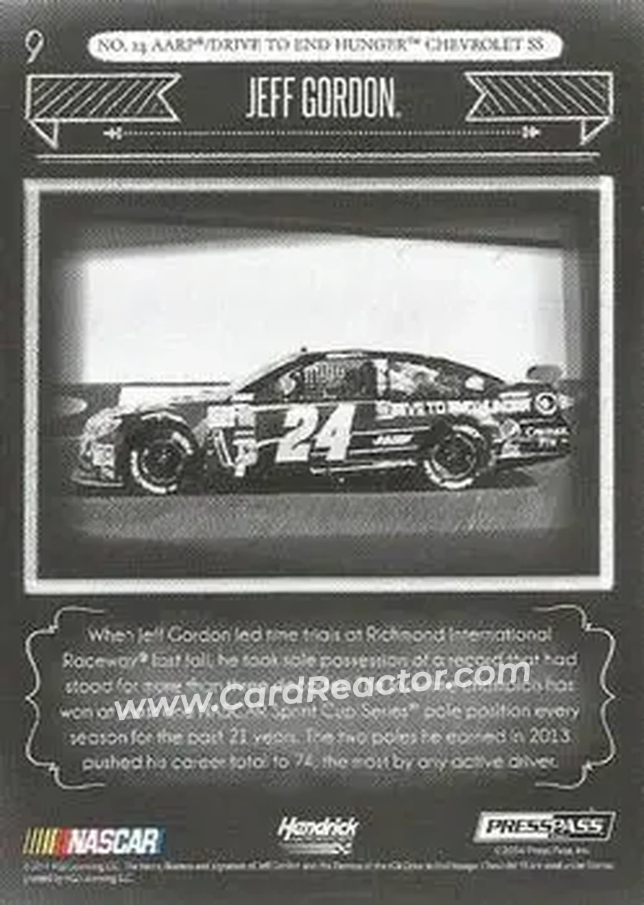 2014 Press Pass Total Memorabilia #9 - Jeff Gordon - Hendrick Motorsports - Back
