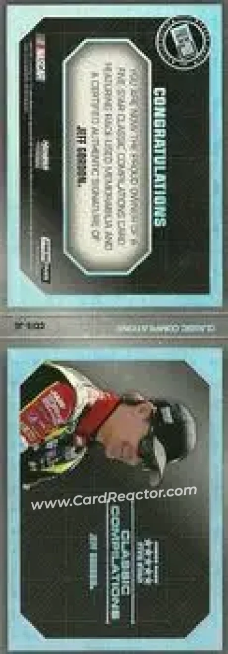 2014 Press Pass Five Star - Classic Compilation Autographs Holofoil #CCFS-JG - Jeff Gordon - Hendrick Motorsports - Back 2014 Press Pass Five Star - Classic Compilation Autographs Holofoil #CCFS-JG - Jeff Gordon - Hendrick Motorsports - Back