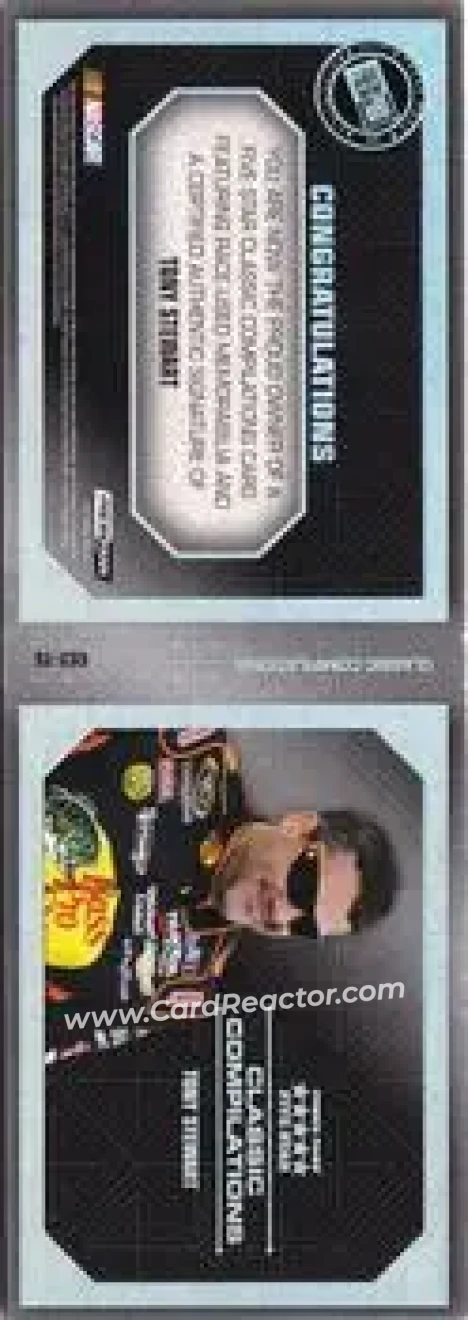 2014 Press Pass Five Star - Classic Compilation Autographs Holofoil Dual Swatch #CC2-TS - Tony Stewart - Stewart-Haas Racing - Back 2014 Press Pass Five Star - Classic Compilation Autographs Holofoil Dual Swatch #CC2-TS - Tony Stewart - Stewart-Haas Racing - Back