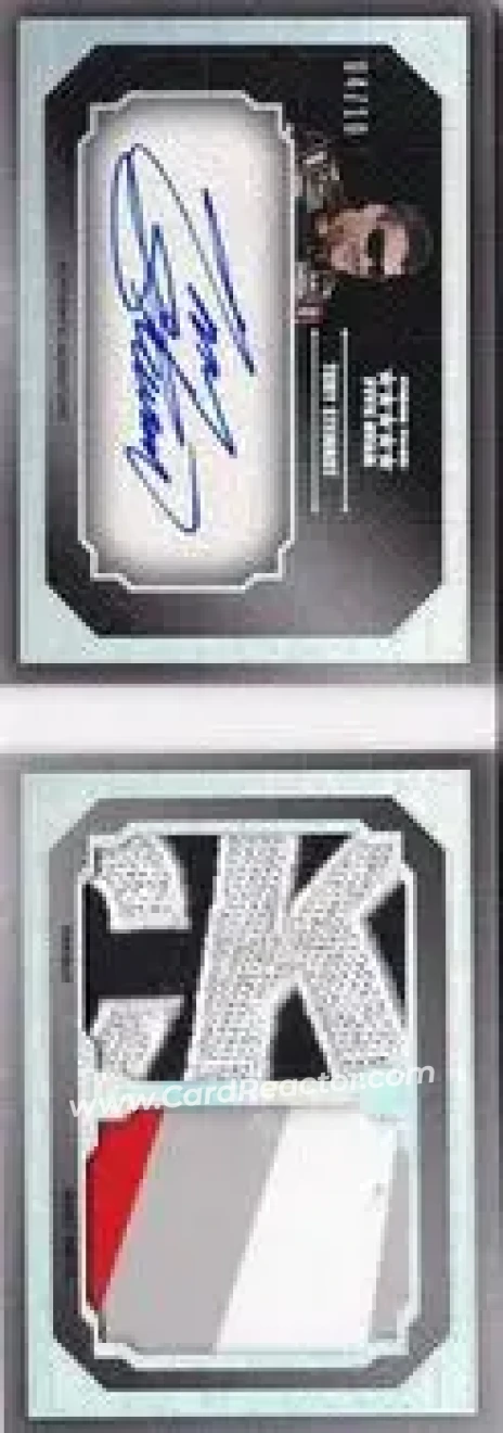2014 Press Pass Five Star - Classic Compilation Autographs Holofoil Dual Swatch #CC2-TS - Tony Stewart - Stewart-Haas Racing - Front 2014 Press Pass Five Star - Classic Compilation Autographs Holofoil Dual Swatch #CC2-TS - Tony Stewart - Stewart-Haas Racing - Front