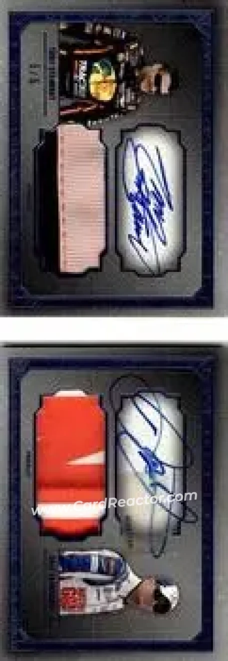 2014 Press Pass Five Star - Classic Compilations Combo Autographs Blue #CC-TSDE - Tony Stewart - Dale Jr AU, MEM, SN5 - Stewart-Haas Racing - Hendrick Motorsports - Front