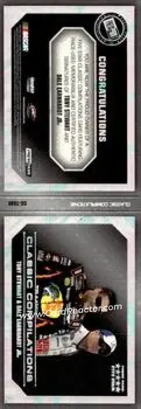2014 Press Pass Five Star - Classic Compilations Combo Autographs Melting #CC-TSDE - Tony Stewart - Dale Jr AU, MEM, SN1 - Stewart-Haas Racing - Hendrick Motorsports - Back