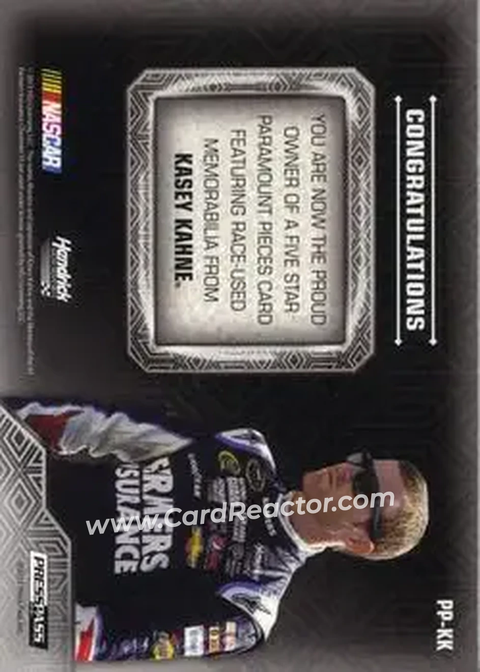 2014 Press Pass Five Star - Paramount Pieces Gold #PP-KK - Kasey Kahne - Hendrick Motorsports - Back