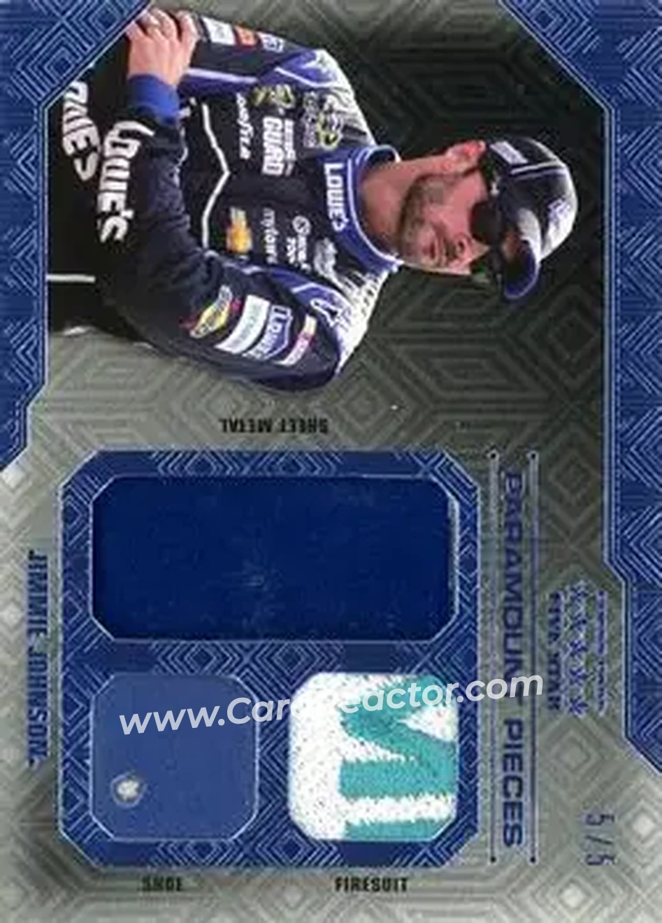 2014 Press Pass Five Star - Paramount Pieces Blue #PP-JJ - Jimmie Johnson - Hendrick Motorsports - Front