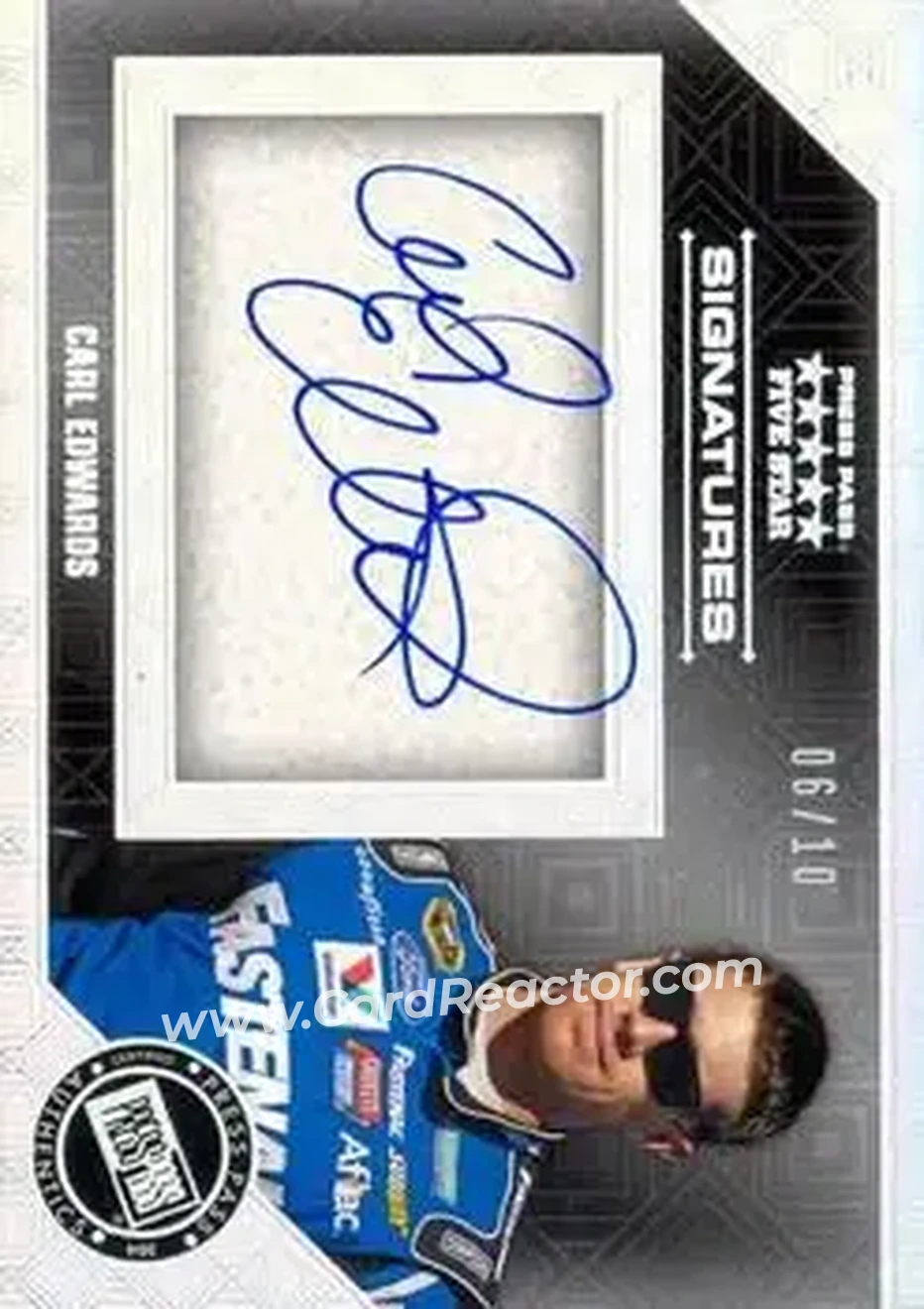 2014 Press Pass Five Star - Five Star Signatures Holofoil #FSS-CE - Carl Edwards - Roush Fenway Racing - Front 2014 Press Pass Five Star - Five Star Signatures Holofoil #FSS-CE - Carl Edwards - Roush Fenway Racing - Front