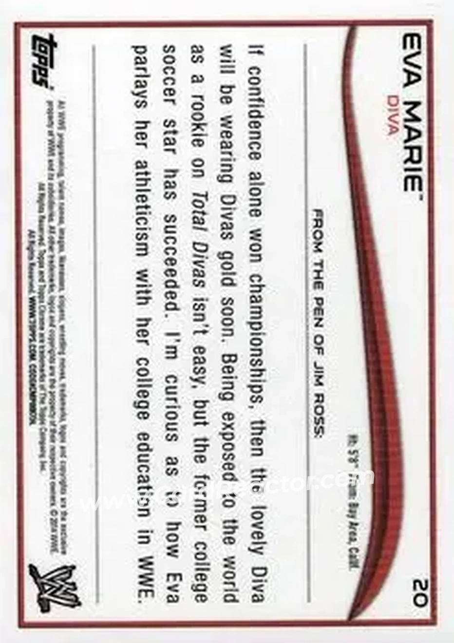 2014 Topps Chrome WWE #20 - Eva Marie - Back
