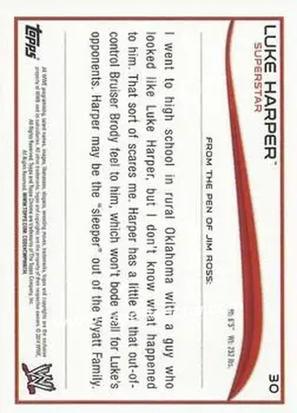 2014 Topps Chrome WWE #30 - Mr. Brodie Lee - Back