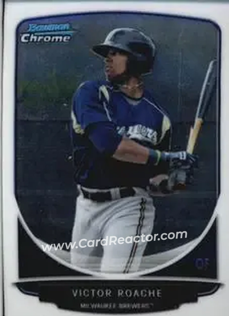 2013 Bowman Chrome Mini #15 - Victor Roache - Milwaukee Brewers - Front
