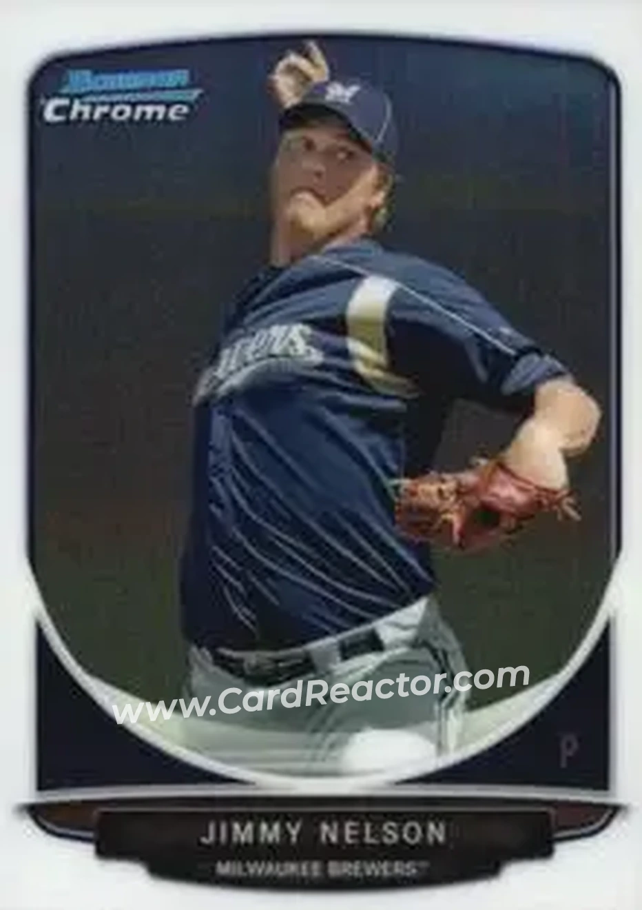 2013 Bowman Chrome Mini #25 - Jimmy Nelson - Milwaukee Brewers - Front