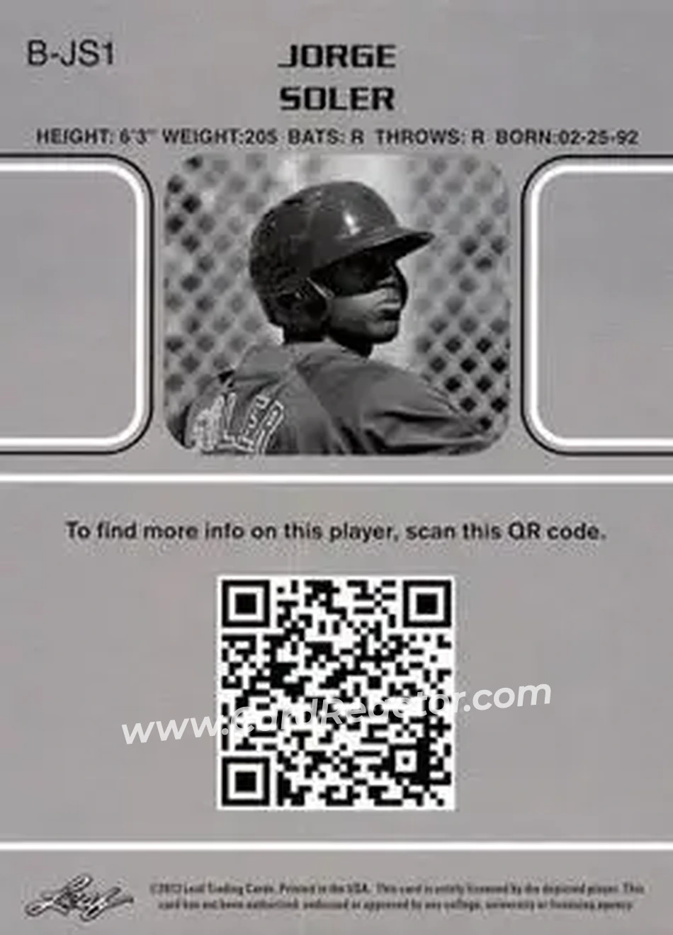 2013 Leaf Memories #B-JS1 - Jorge Soler - Back