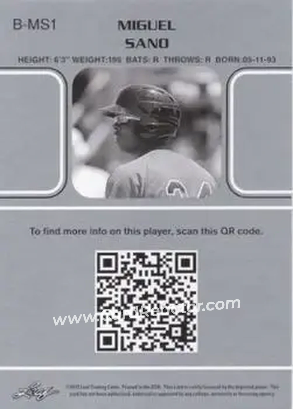 2013 Leaf Memories #B-MS1 - Miguel Sano - Back