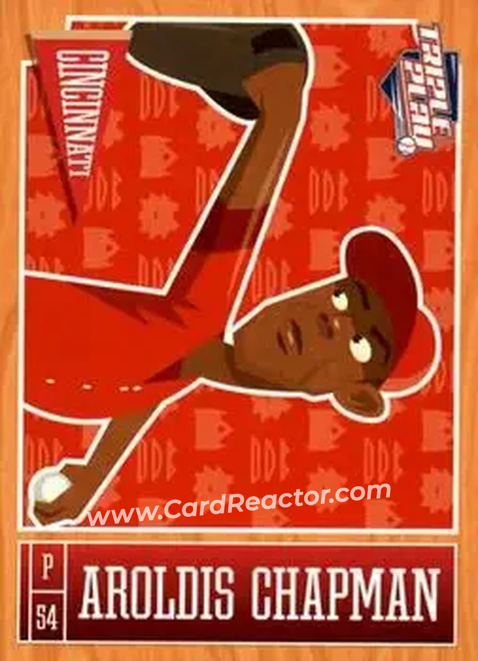 2013 Panini Triple Play #19 - Aroldis Chapman - Cincinnati Reds - Front