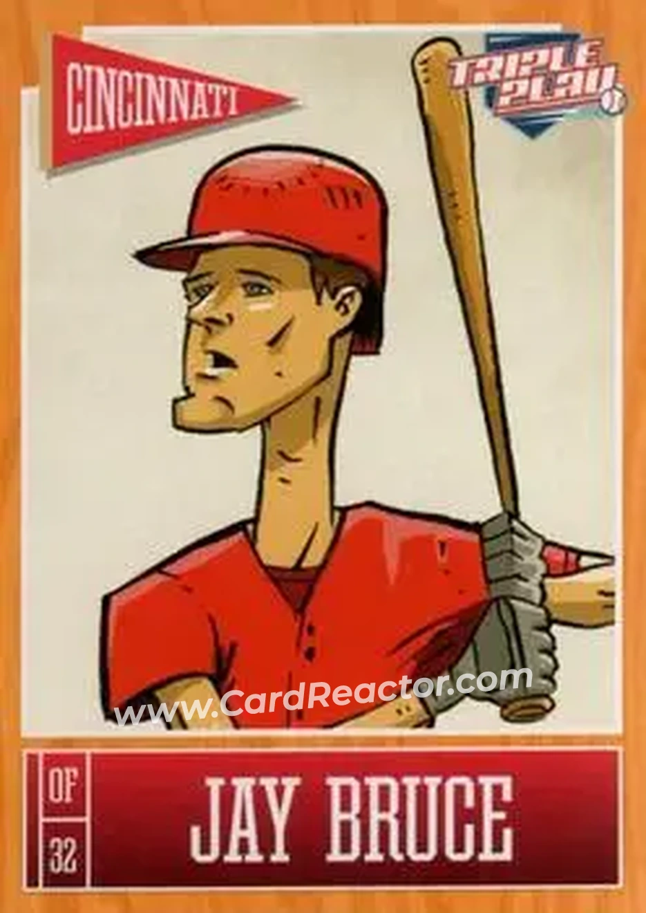 2013 Panini Triple Play #20 - Jay Bruce - Cincinnati Reds - Front
