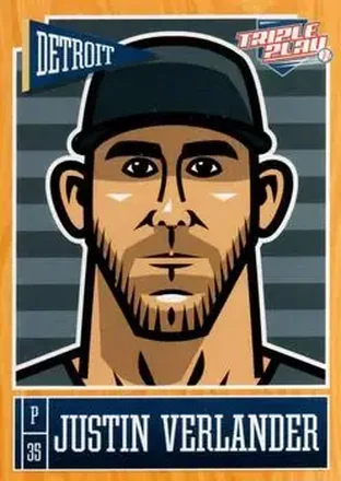 2013 Panini Triple Play #30 - Justin Verlander - Detroit Tigers