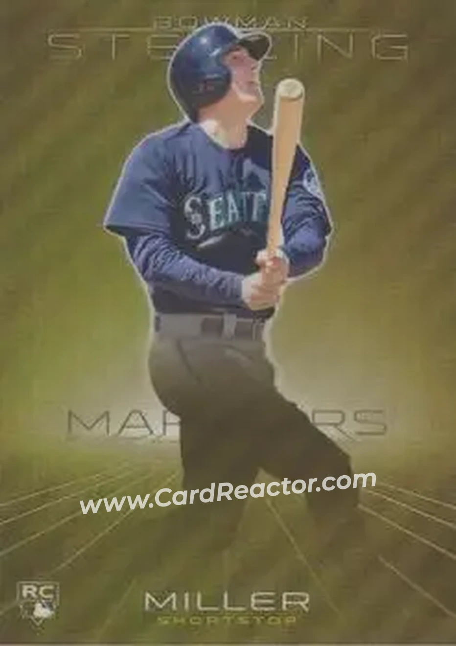 2013 Bowman Sterling - Gold Refractors #46 - Brad Miller - Seattle Mariners - Front