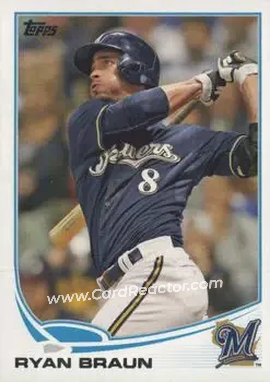 2013 Topps #8 - Ryan Braun - Milwaukee Brewers - Front