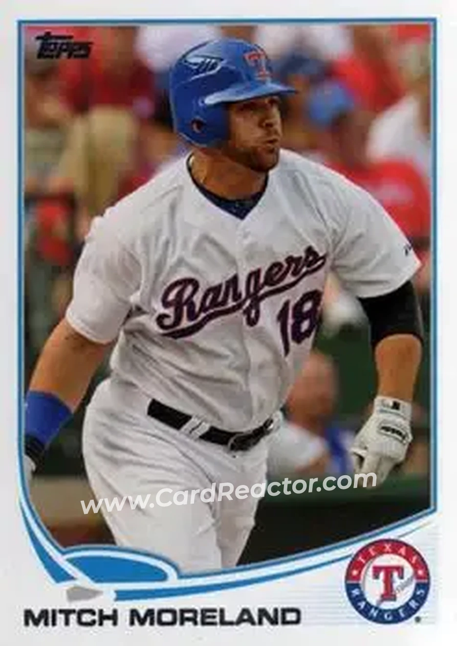2013 Topps #18 - Mitch Moreland - Texas Rangers - Front