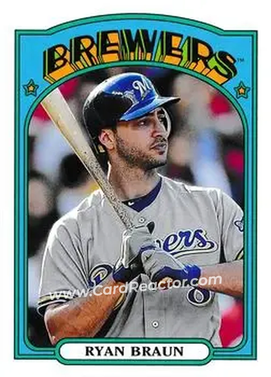 2013 Topps Archives #9 - Ryan Braun - Milwaukee Brewers - Front 2013 Topps Archives #9 - Ryan Braun - Milwaukee Brewers - Front