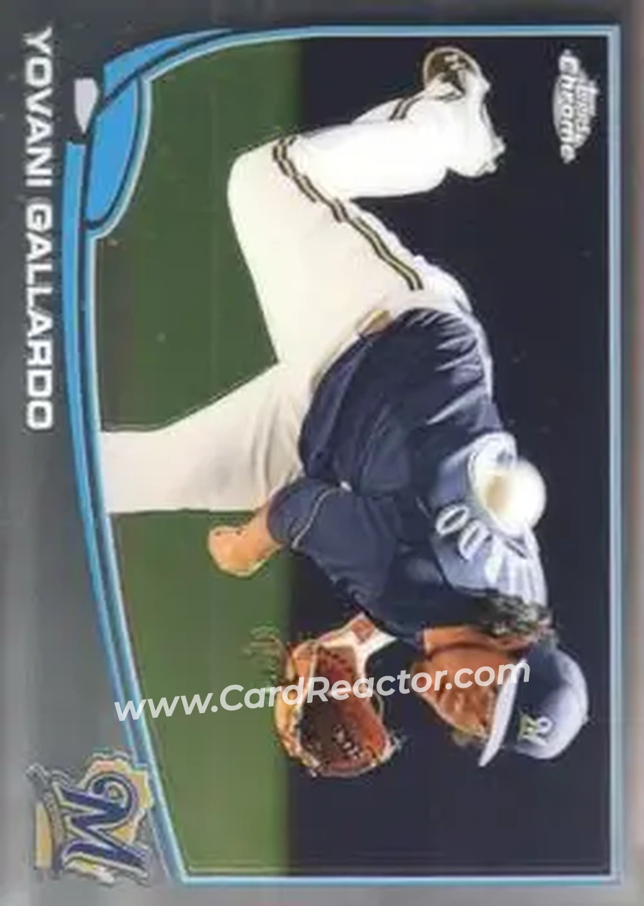 2013 Topps Chrome #13 - Yovani Gallardo - Milwaukee Brewers - Front 2013 Topps Chrome #13 - Yovani Gallardo - Milwaukee Brewers - Front