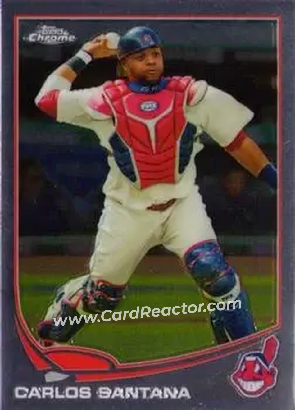 2013 Topps Chrome #21 - Carlos Santana - Cleveland Indians - Front