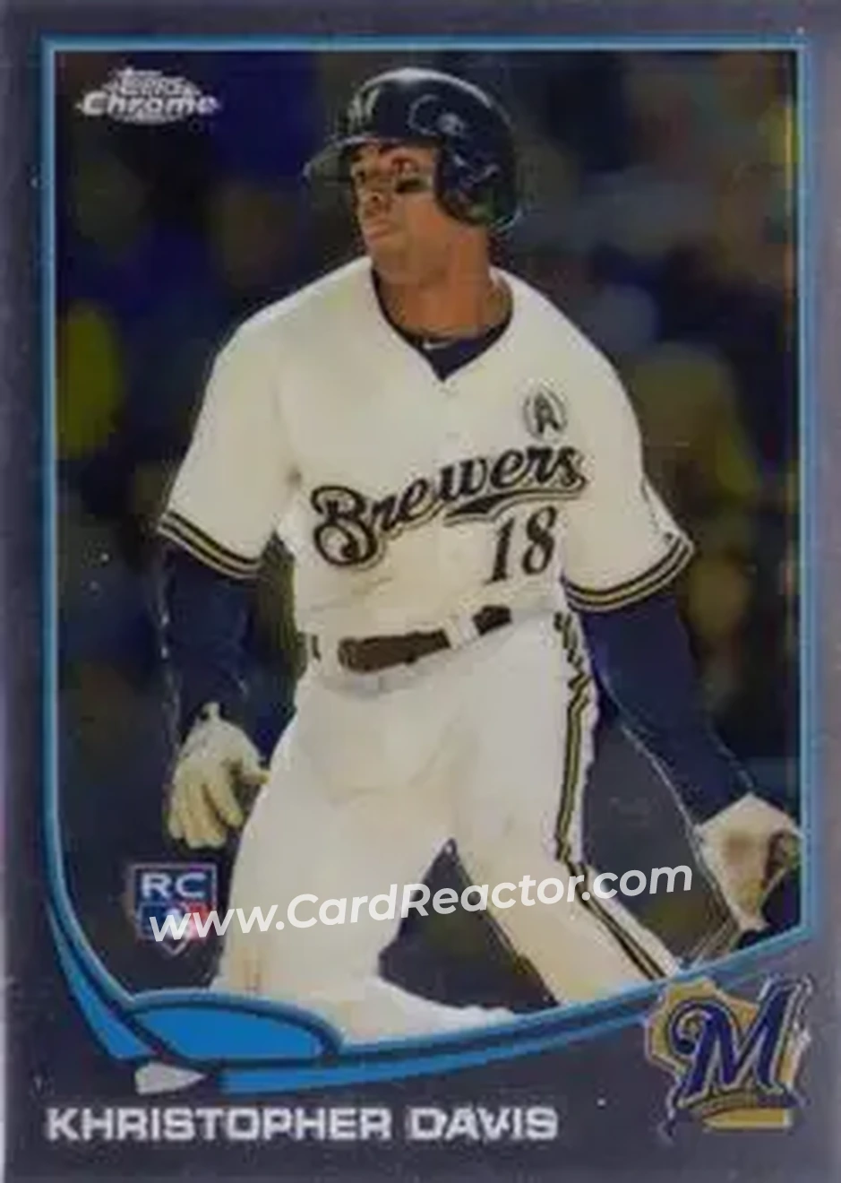 2013 Topps Chrome #22 - Khris Davis - Milwaukee Brewers - Front