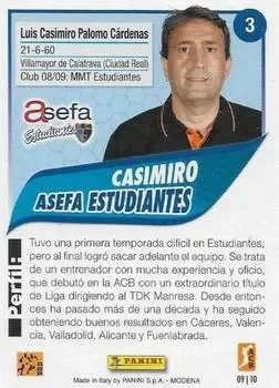 Back of Luis Casimiro