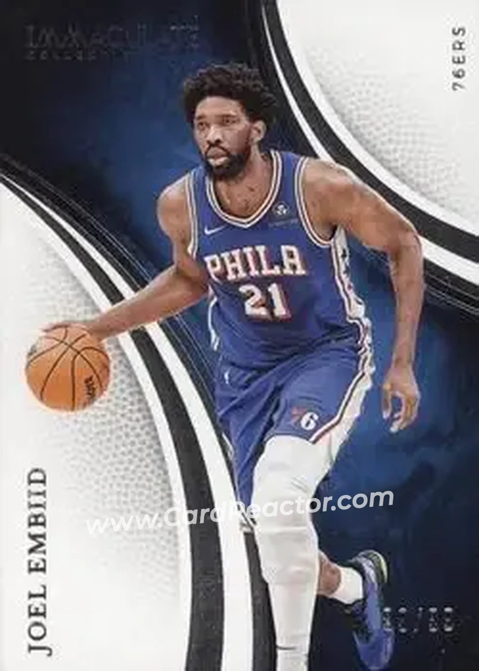 2024-25 Panini Immaculate Collection #13 - Joel Embiid - Philadelphia 76ers - Front 2024-25 Panini Immaculate Collection #13 - Joel Embiid - Philadelphia 76ers - Front