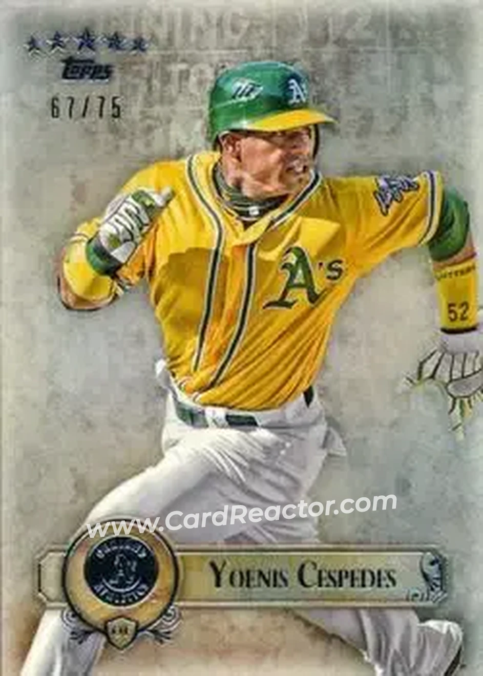 2013 Topps Five Star #3 - Yoenis Cespedes - Oakland Athletics - Front 2013 Topps Five Star #3 - Yoenis Cespedes - Oakland Athletics - Front