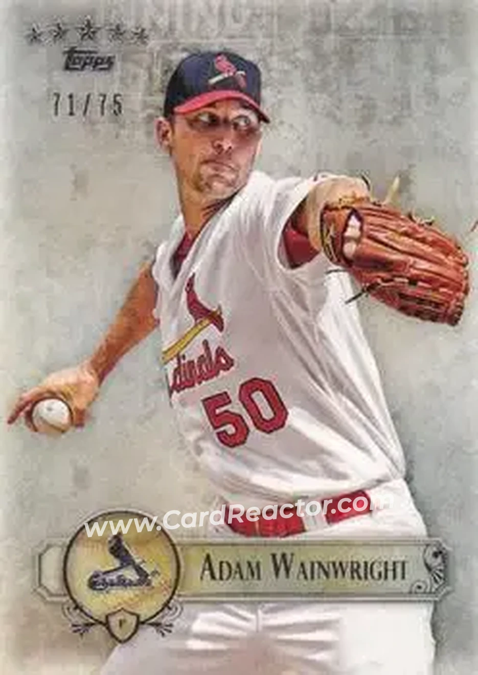 2013 Topps Five Star #15 - Adam Wainwright - St. Louis Cardinals - Front