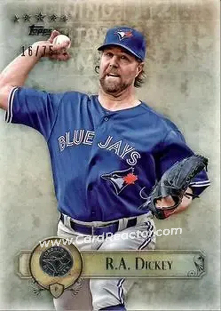 2013 Topps Five Star #57 - R.A. Dickey - Toronto Blue Jays - Front 2013 Topps Five Star #57 - R.A. Dickey - Toronto Blue Jays - Front
