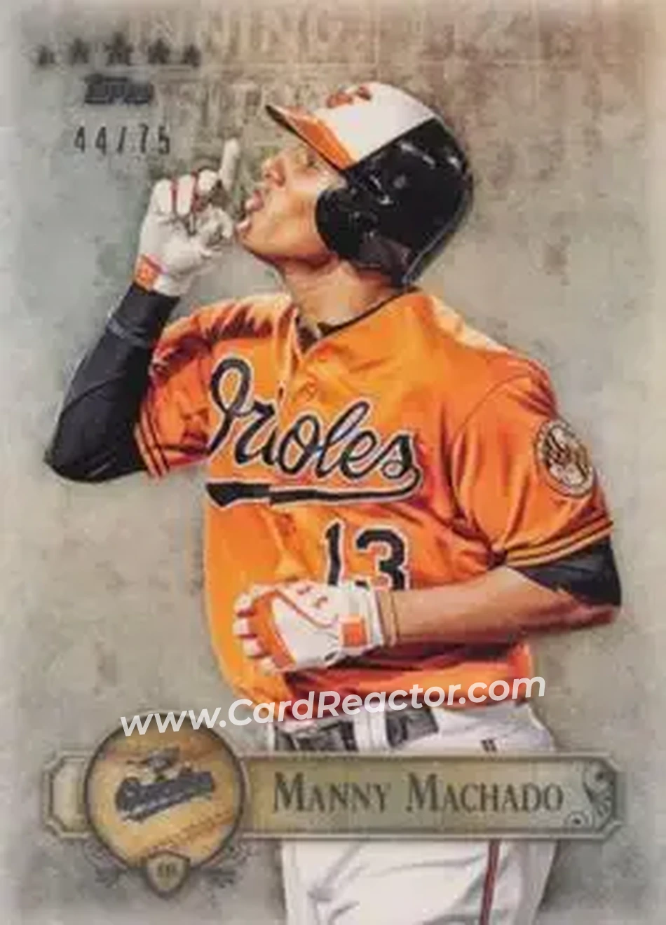 2013 Topps Five Star #77 - Manny Machado - Baltimore Orioles - Front