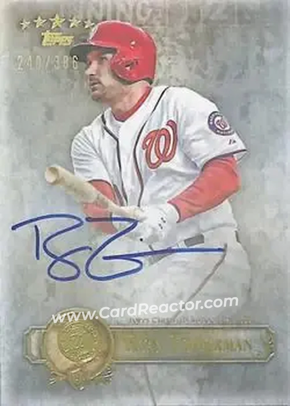 2013 Topps Five Star - Autographs #FSBA-RZ - Ryan Zimmerman - Washington Nationals - Front